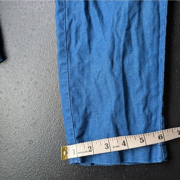 Madewell Jumpsuit Blue Straight Leg 100% Linen Pockets Cut-Out Elastic Back 4 - Picture 8 of 16